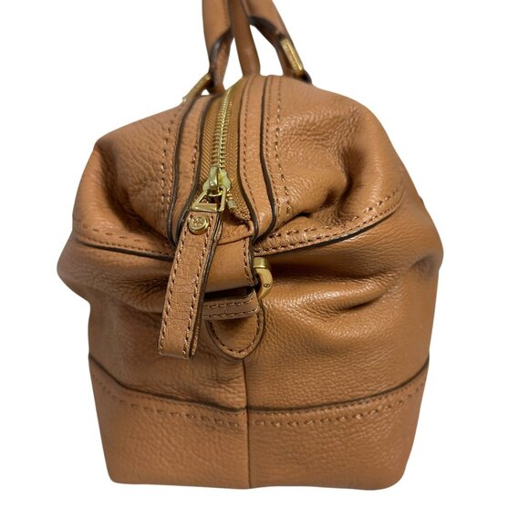 Tory Burch AMALIE Camel Satchel Shoulder Bag Pebbled Leather Beige Dust Bag - Picture 5 of 16